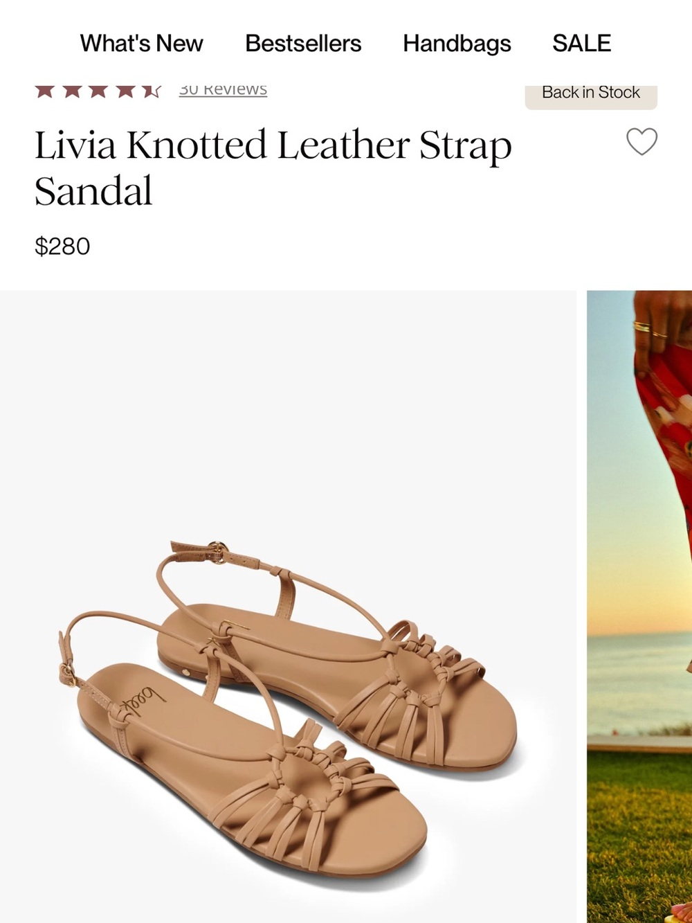 Women’s Beek Livia Knotted Leather Strap Nude Ring-Detail Sandals
